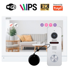 Комплект Wi-Fi домофона 7 дюймов с вызывной панелью SEVEN DP-7576/03Kit white