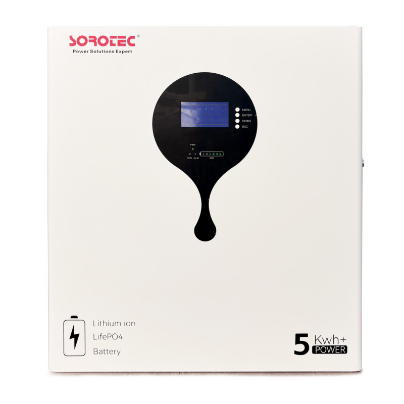 Акумуляторна батарея (АКБ) Sorotec LiFePO4 51,2V/100Ah 5120Wh Wi-Fi настінна