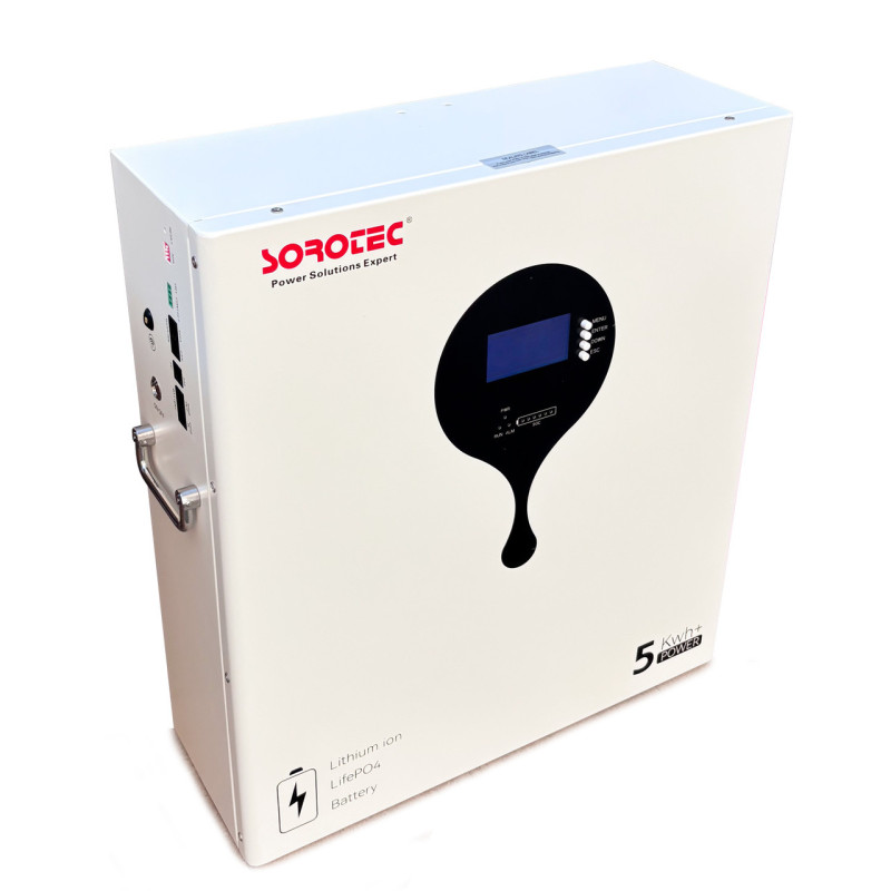 Акумуляторна батарея (АКБ) Sorotec LiFePO4 51,2V/100Ah 5120Wh Wi-Fi настінна