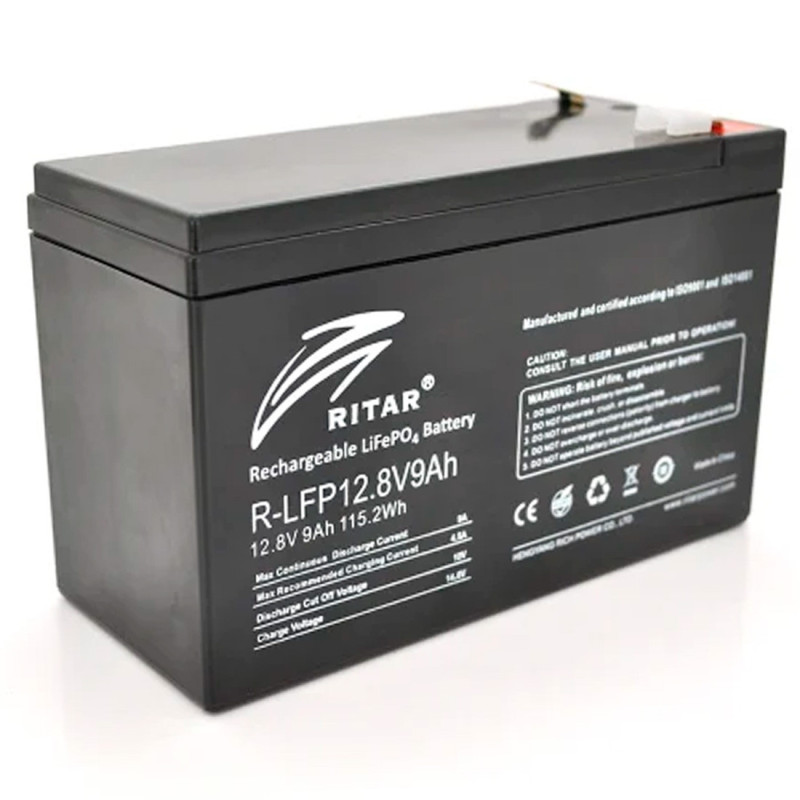 Акумуляторна батарея Ritar LiFePO4 12.8В 9 Аг