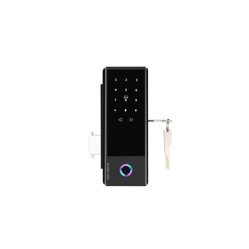 Умный биометрический замок на стеклянные двери SEVEN LOCK SL-7776BF black