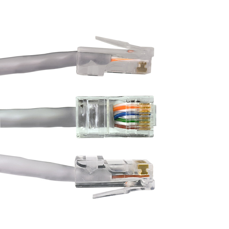 Набір конектор RJ45 20 шт + ковпачок під RJ45 синій 20 шт