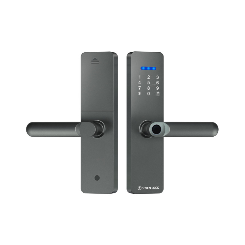 Розумний дверний біометричний замок SEVEN LOCK SL-7740BF grey