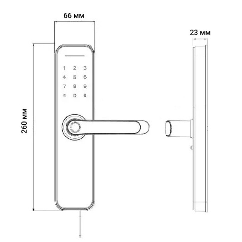 Розумний дверний біометричний замок SEVEN LOCK SL-7740BF grey