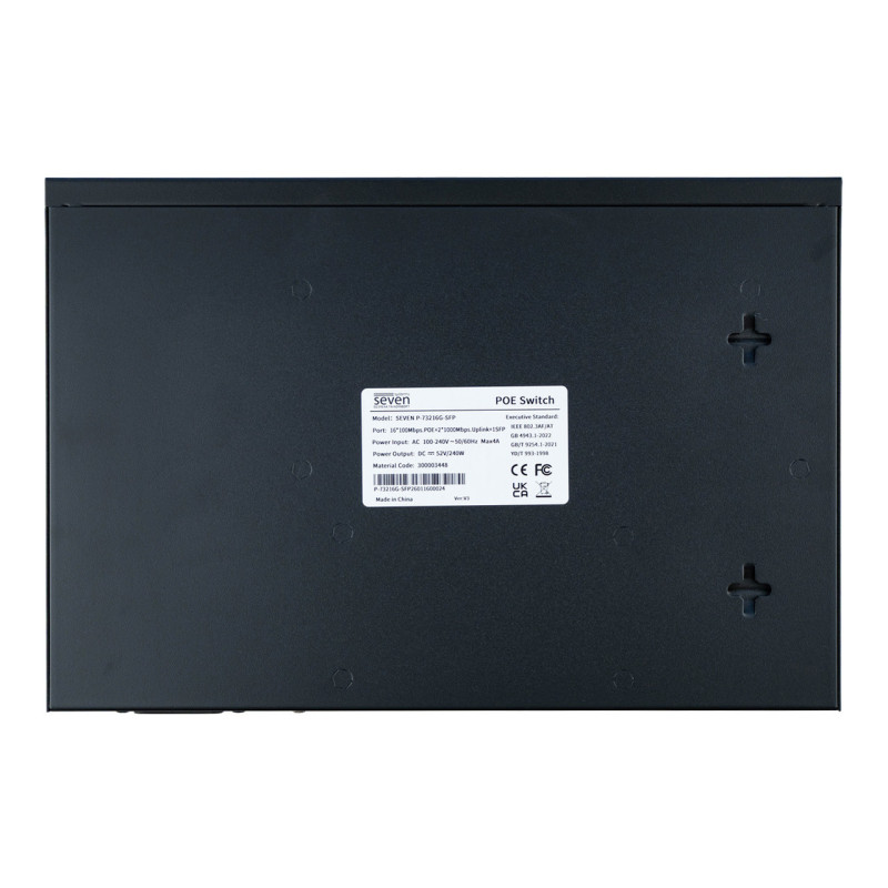 PoE комутатор 16 портів SEVEN P-73216G-SFP (POE: 16, UP: 2G+1SFP)