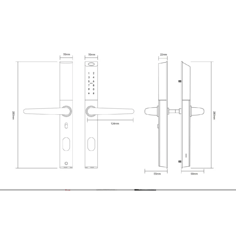 Умный дверной биометрический замок SEVEN LOCK SL-7763BF white