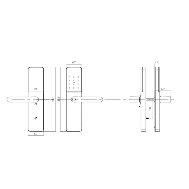 Умный дверной биометрический замок SEVEN LOCK SL-7779BFW
