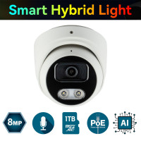 IP-відеокамера 8 Мп SEVEN IP-7218PA-DL white 2,8 мм з розумним подвійним підсвічуванням