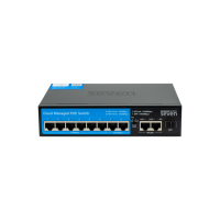 Хмарно керований 11-ти портовий PoE комутатор SEVEN PS308G (Cloud POE: 6+2G, UP: 2G+1SFP)