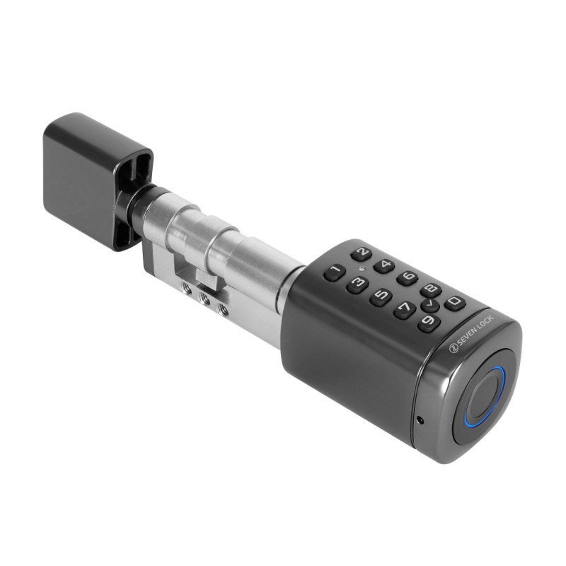 Розумний дверний біометричний замок (циліндр) SEVEN LOCK SL-7773BF black (40-106 мм)