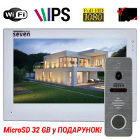 Комплект Wi-Fi домофона 7 дюймов с вызывной панелью SEVEN DP-7577/04Kit white