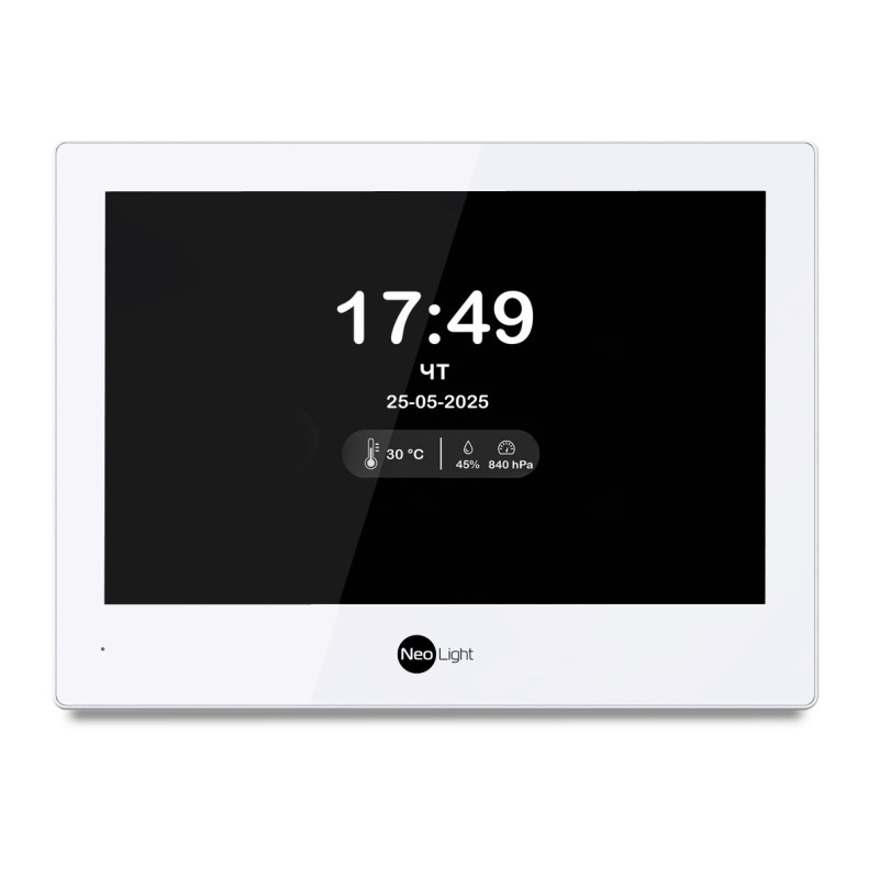 Комплект Wi-Fi IP-видеодомофон 8 дюймов NeoLight ALPHA Hybrid white и вызывной панели NeoLight Solo IPW Graphite