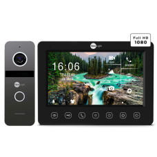 Комплект відеодомофону NeoLight KAPPA+ HD Black та панель виклику SOLO FHD Graphite